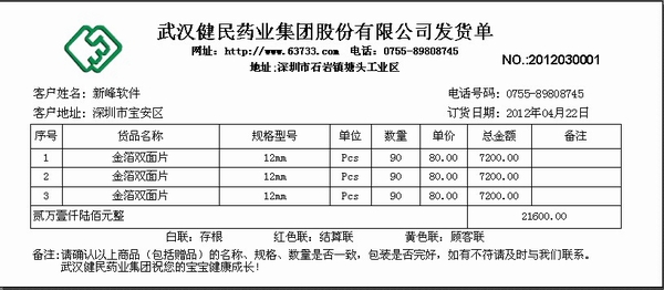 新峰软件官方博客-送货单格式|送货单样本|送货单-医药,医器