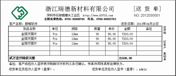 新峰软件官方博客-送货单格式|送货单样本|送货单-其它行业